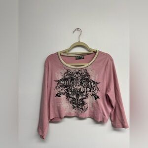 Vintage Y2K Vanilla Sugar Pink Cropped long sleeve shirt
